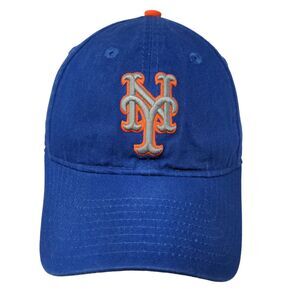 New Era Men's Fitted Hat Blue Size M New York Mets Embroidered Logo Cotton MLB